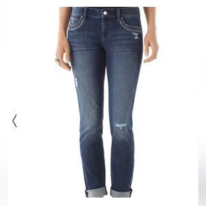 White House Black Market Slim Fit skinny Jeans with pocket stud detail  size 6